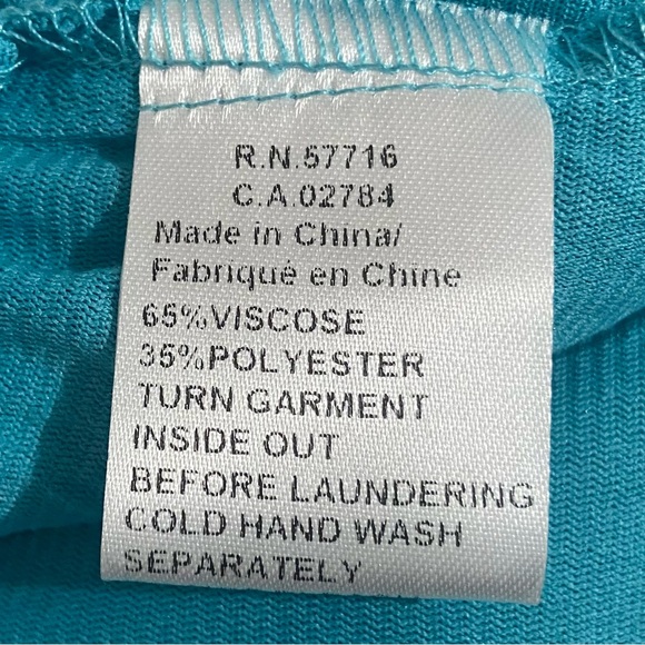 Papillon women blue viscose blend sleeveless asymmetrical hemline tunic. Size S. - Picture 9 of 11